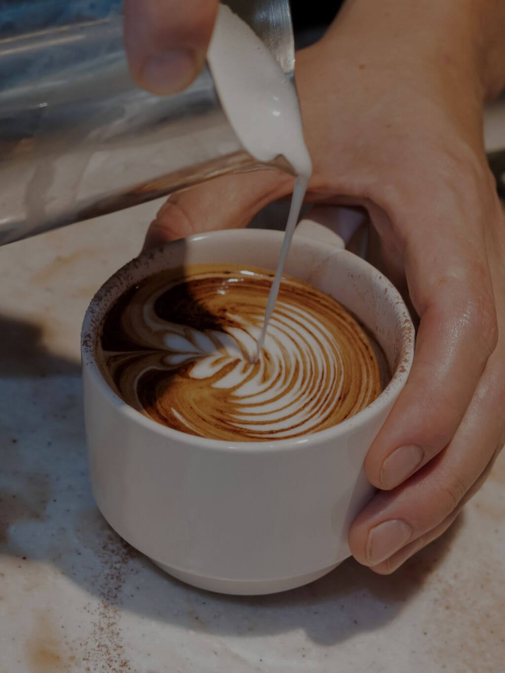 Workplace coffee rosetta poured at Toyota Sydney site