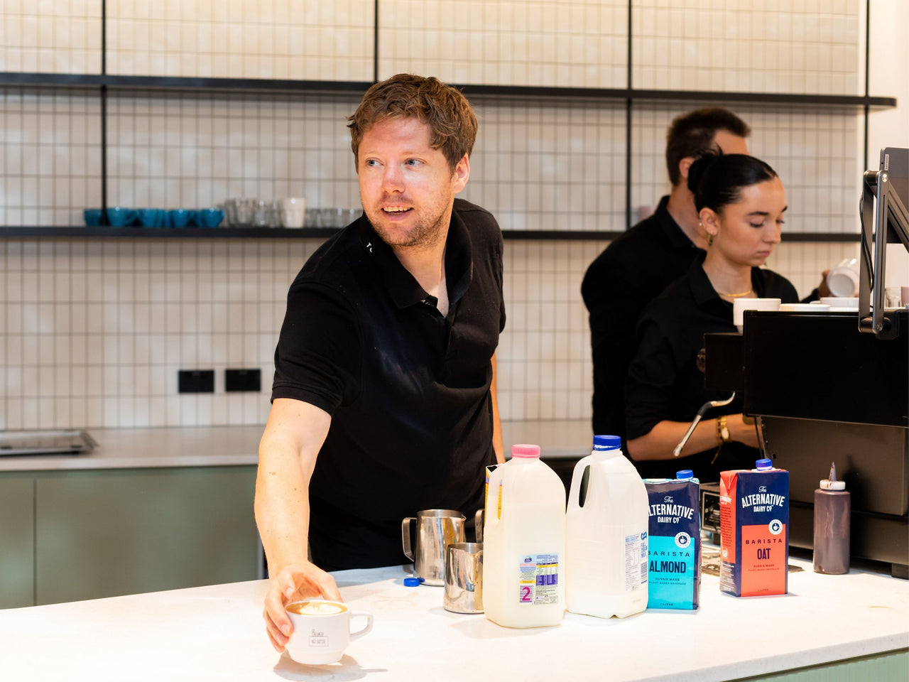 Barista at in-house cafe