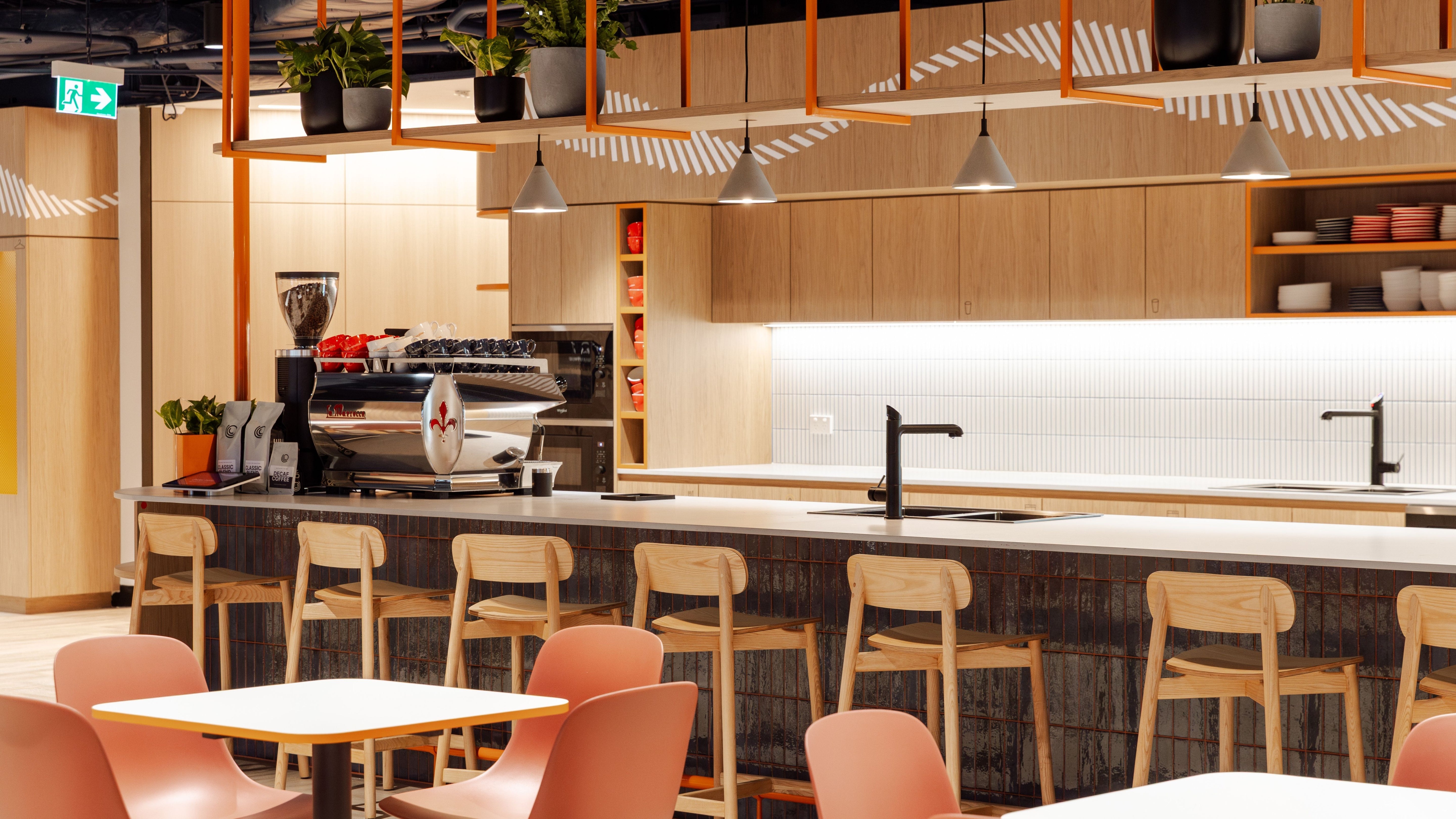 Custom coffee bar inside Cuscal workplace