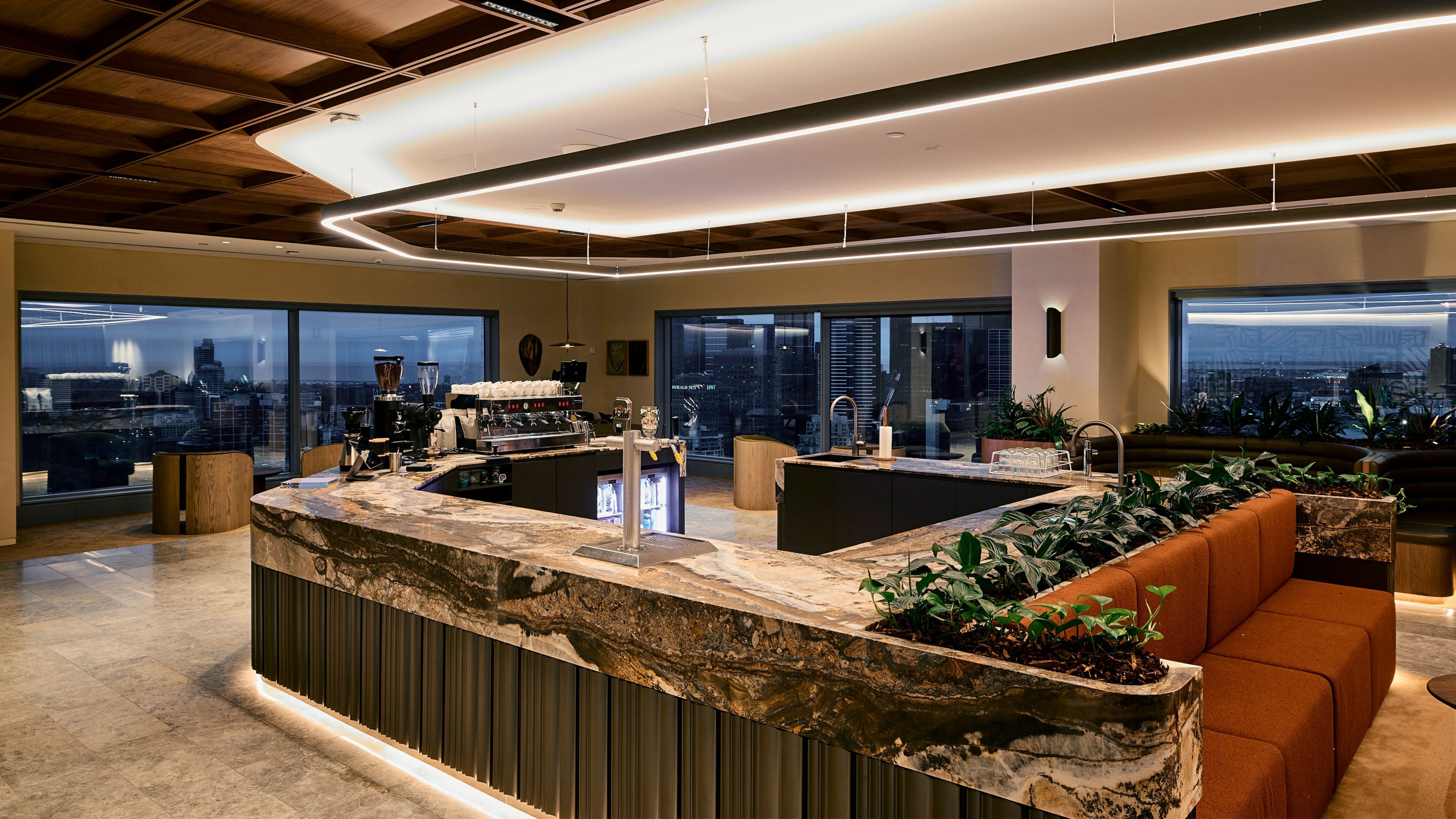 Workplace JLL cafe site inside of office space