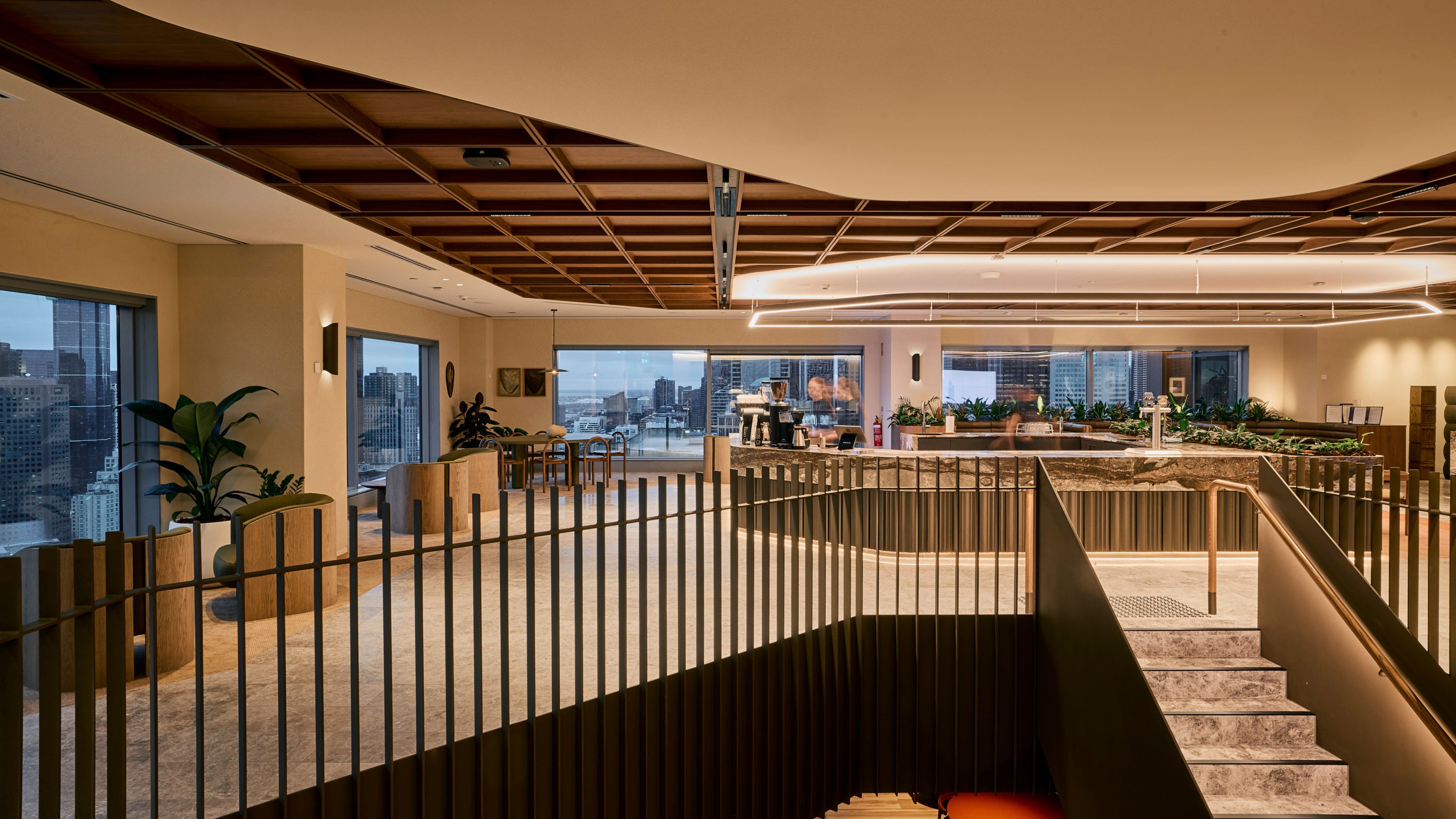Workplace JLL site with breakout space for staff