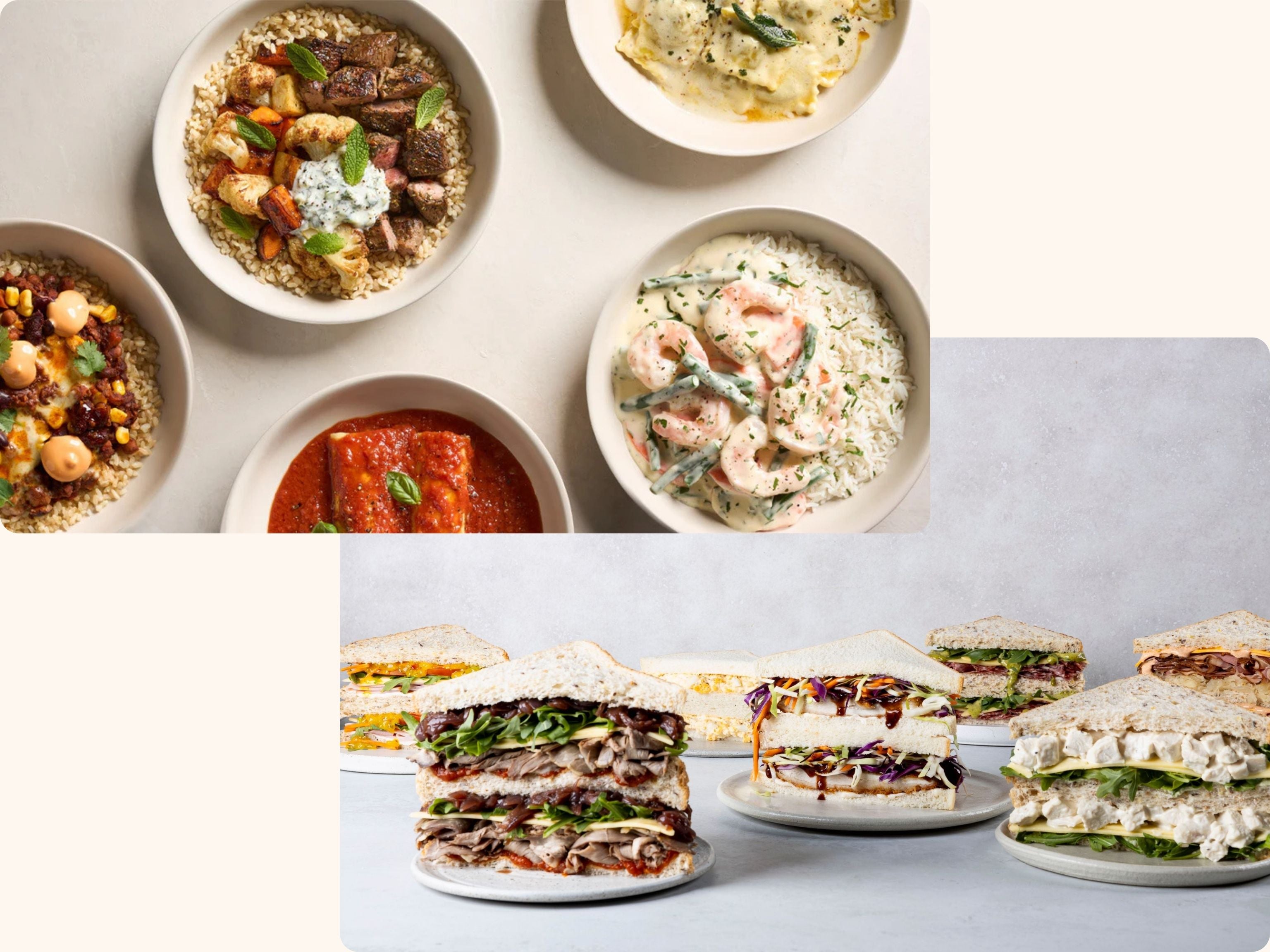 Sandwiches and heat and eat meals